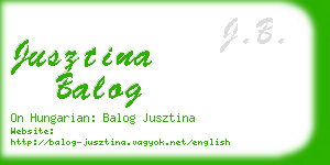 jusztina balog business card